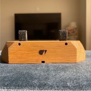 Oak Wood Dual Dock iPhone Charging Station Like New